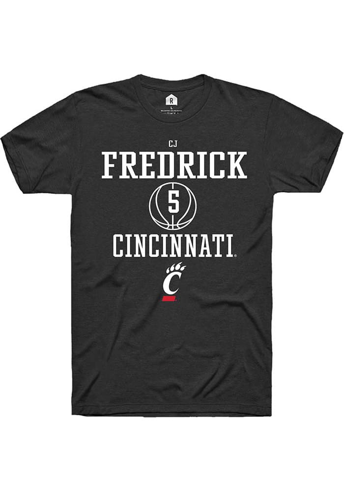 Cj Fredrick Cincinnati Bearcats Black Rally NIL Sport Icon Short Sleeve T Shirt