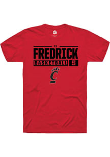 Cj Fredrick  Cincinnati Bearcats Red Rally NIL Stacked Box Short Sleeve T Shirt
