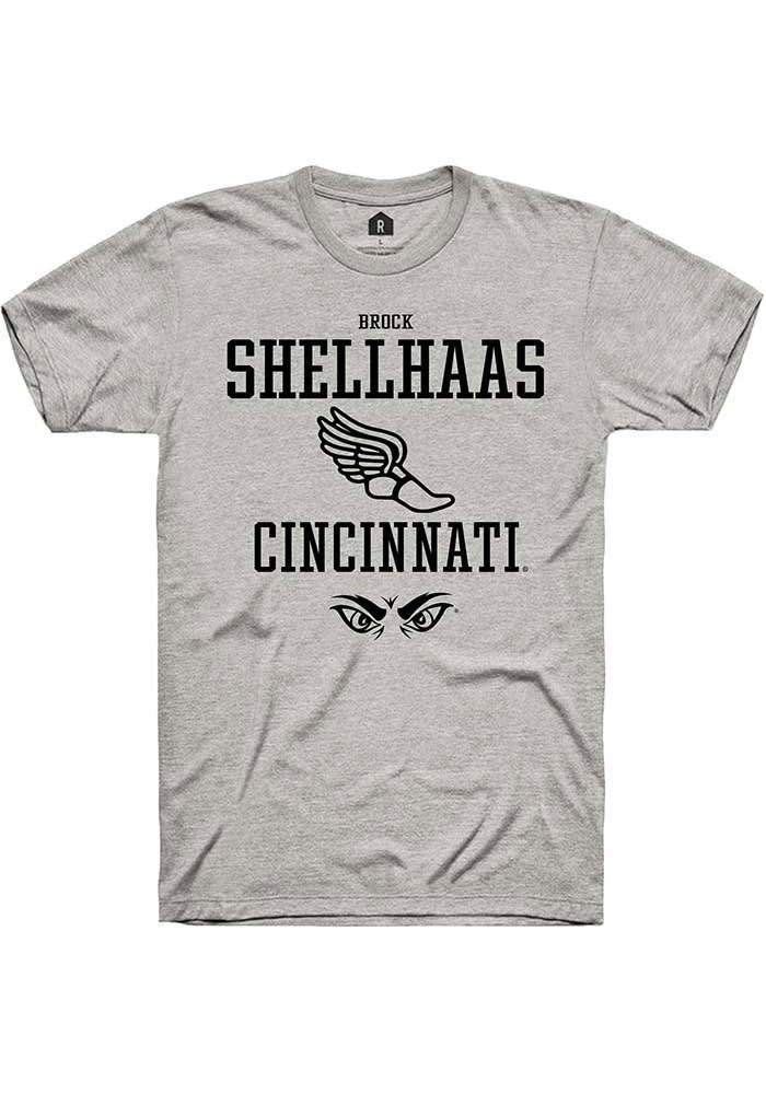 Brock Shellhaas Cincinnati Bearcats Ash Rally NIL Sport Icon Short Sleeve T Shirt