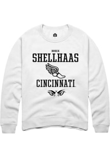 Brock Shellhaas Rally Mens White Cincinnati Bearcats NIL Sport Icon Crew Sweatshirt