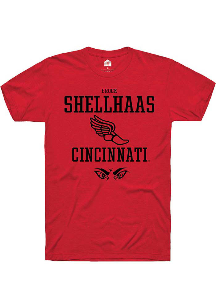 Brock Shellhaas Cincinnati Bearcats Red Rally NIL Sport Icon Short Sleeve T Shirt