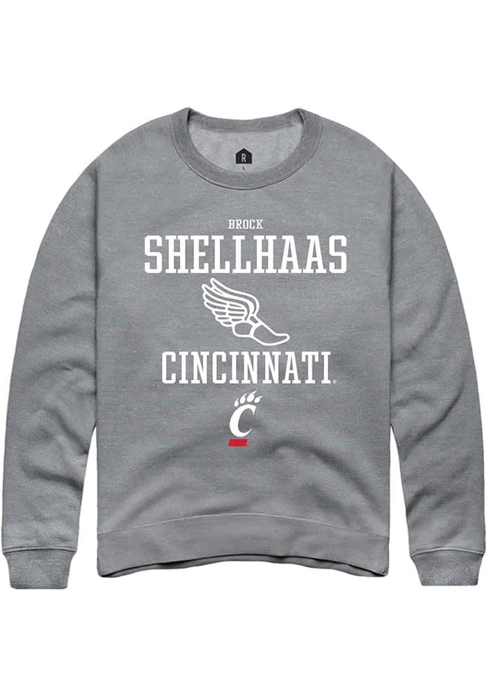 Brock Shellhaas  Rally Cincinnati Bearcats Mens Graphite NIL Sport Icon Long Sleeve Crew Sweatshir..