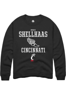 Brock Shellhaas Rally Mens Black Cincinnati Bearcats NIL Sport Icon Crew Sweatshirt