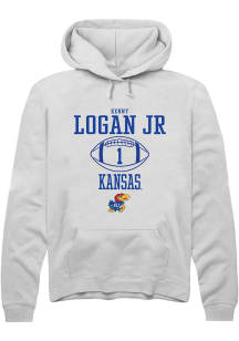 Kenny Logan Jr.  Rally Kansas Jayhawks Mens White NIL Sport Icon Long Sleeve Hoodie