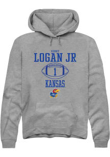 Kenny Logan Jr.  Rally Kansas Jayhawks Mens Grey NIL Sport Icon Long Sleeve Hoodie
