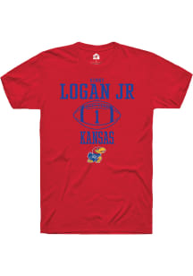 Kenny Logan Jr.  Kansas Jayhawks Red Rally NIL Sport Icon Short Sleeve T Shirt