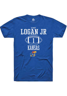 Kenny Logan Jr.  Kansas Jayhawks Blue Rally NIL Sport Icon Short Sleeve T Shirt