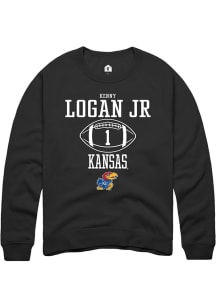 Kenny Logan Jr.  Rally Kansas Jayhawks Mens Black NIL Sport Icon Long Sleeve Crew Sweatshirt
