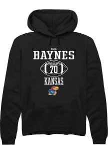 Kobe Baynes  Rally Kansas Jayhawks Mens Black NIL Sport Icon Long Sleeve Hoodie