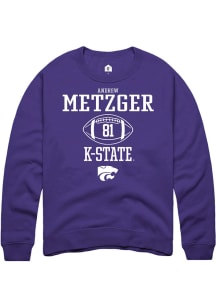 Andrew Metzger Rally Mens Purple K-State Wildcats NIL Sport Icon Crew Sweatshirt