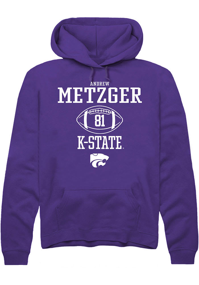 Andrew Metzger Rally K-State Wildcats Mens Purple NIL Sport Icon Long Sleeve Hoodie