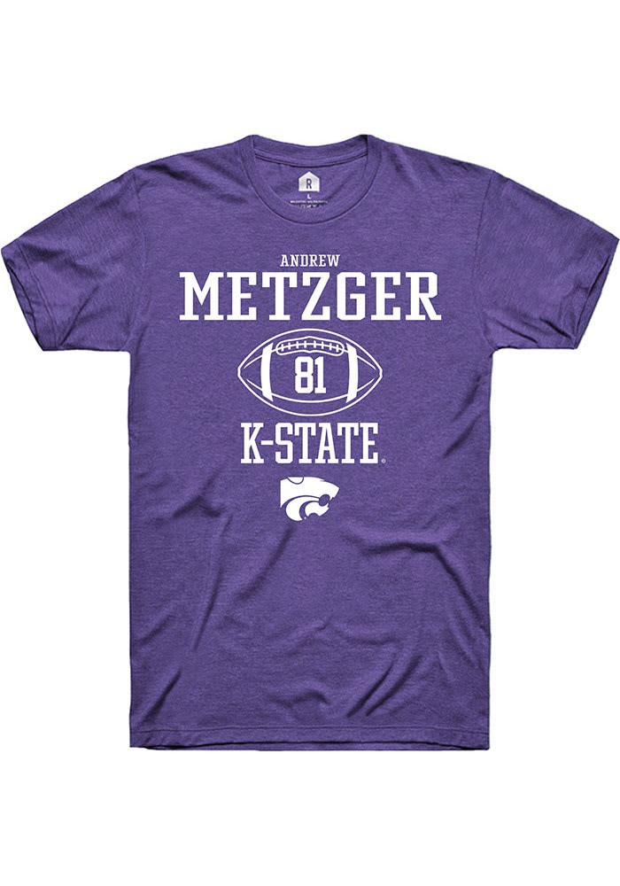 Andrew Metzger K-State Wildcats Purple Rally NIL Sport Icon Short Sleeve T Shirt