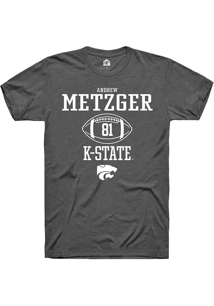 Andrew Metzger K-State Wildcats Grey Rally NIL Sport Icon Short Sleeve T Shirt