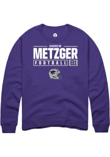 Andrew Metzger Rally Mens Purple K-State Wildcats NIL Stacked Box Crew Sweatshirt