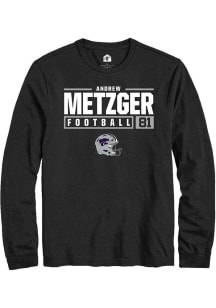 Andrew Metzger Rally Mens Black K-State Wildcats NIL Stacked Box Tee