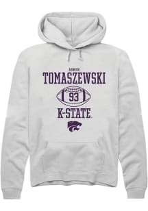 Asher Tomaszewski Rally Mens White K-State Wildcats NIL Sport Icon Hooded Sweatshirt