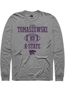 Asher Tomaszewski  K-State Wildcats Graphite Rally NIL Sport Icon Long Sleeve T Shirt