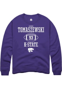 Asher Tomaszewski Rally Mens Purple K-State Wildcats NIL Sport Icon Crew Sweatshirt