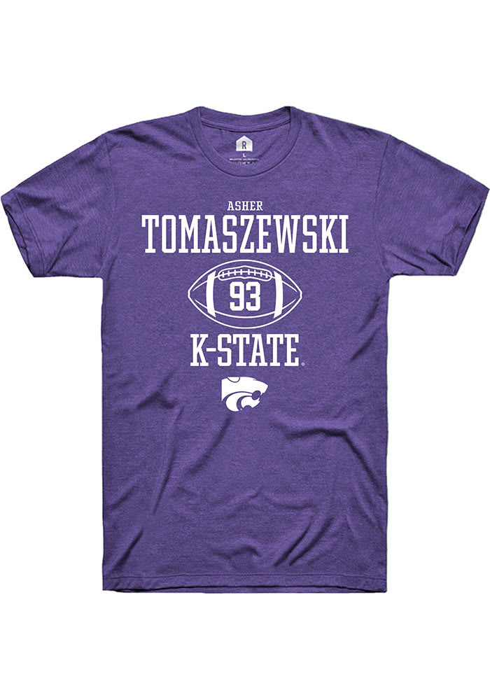 Asher Tomaszewski K-State Wildcats Purple Rally NIL Sport Icon Short Sleeve T Shirt