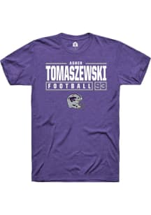 Asher Tomaszewski  K-State Wildcats Purple Rally NIL Stacked Box Short Sleeve T Shirt