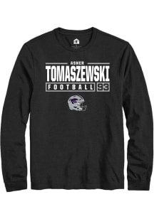 Asher Tomaszewski  K-State Wildcats Black Rally NIL Stacked Box Long Sleeve T Shirt