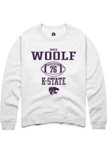 Brock Woolf Rally Mens White K-State Wildcats NIL Sport Icon Crew Sweatshirt