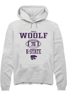 Brock Woolf Rally Mens White K-State Wildcats NIL Sport Icon Hooded Sweatshirt