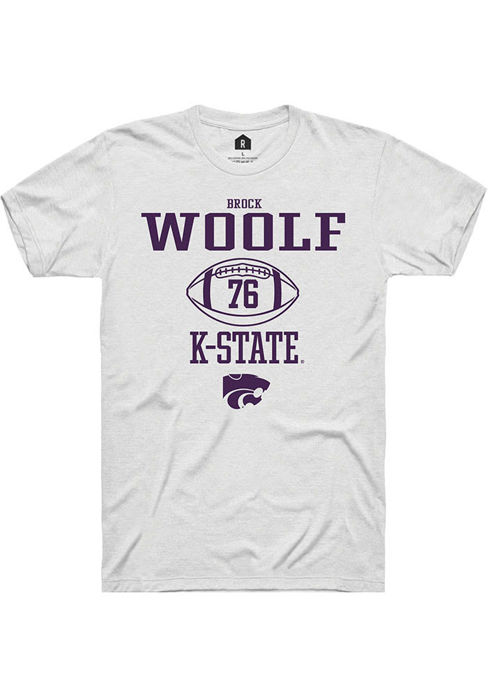 Brock Woolf K-State Wildcats White Rally NIL Sport Icon Short Sleeve T Shirt