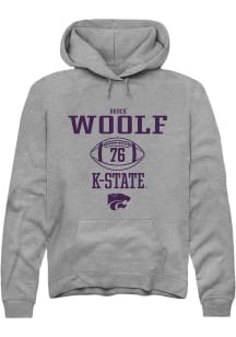 Brock Woolf Rally Mens Graphite K-State Wildcats NIL Sport Icon Hooded Sweatshirt