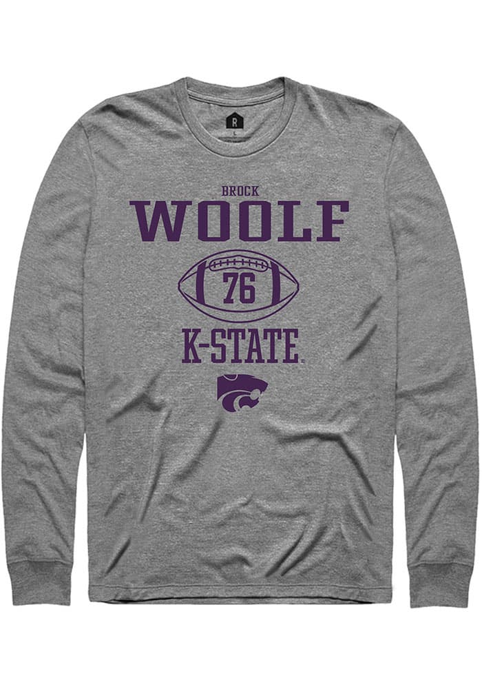 Brock Woolf K-State Wildcats Grey Rally NIL Sport Icon Long Sleeve T Shirt
