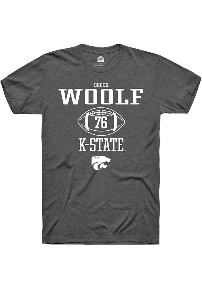 Brock Woolf K-State Wildcats Grey Rally NIL Sport Icon Short Sleeve T Shirt