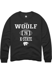 Brock Woolf Rally Mens Black K-State Wildcats NIL Sport Icon Crew Sweatshirt