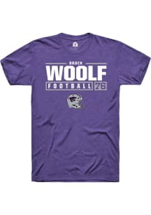 Brock Woolf Purple K-State Wildcats NIL Stacked Box Short Sleeve T Shirt