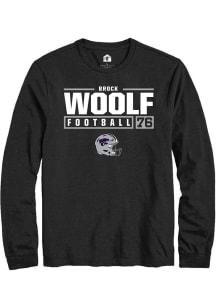 Brock Woolf Rally Mens Black K-State Wildcats NIL Stacked Box Tee