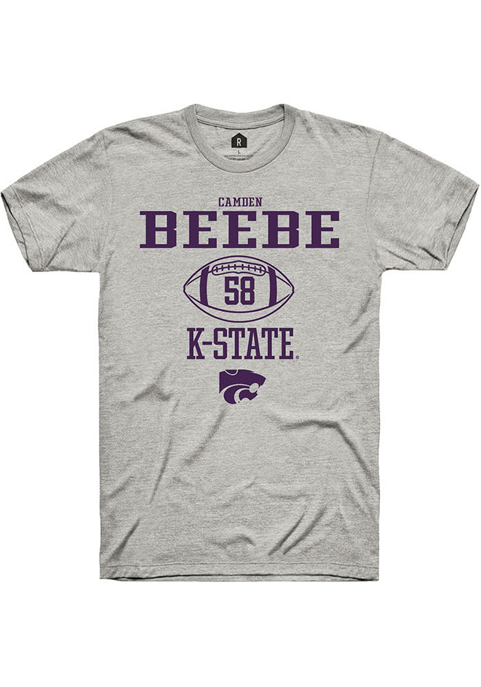 Camden Beebe K-State Wildcats Grey Rally NIL Sport Icon Short Sleeve T Shirt