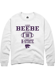 Camden Beebe Rally Mens White K-State Wildcats NIL Sport Icon Crew Sweatshirt