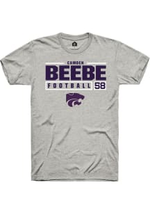 Camden Beebe Ash K-State Wildcats NIL Stacked Box Short Sleeve T Shirt