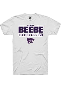 Camden Beebe White K-State Wildcats NIL Stacked Box Short Sleeve T Shirt