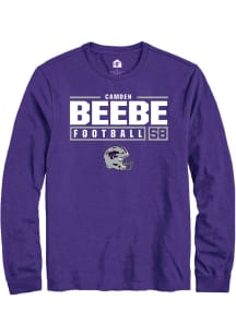 Camden Beebe Rally Mens Purple K-State Wildcats NIL Stacked Box Tee