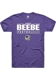 Camden Beebe Purple K-State Wildcats NIL Stacked Box Short Sleeve T Shirt