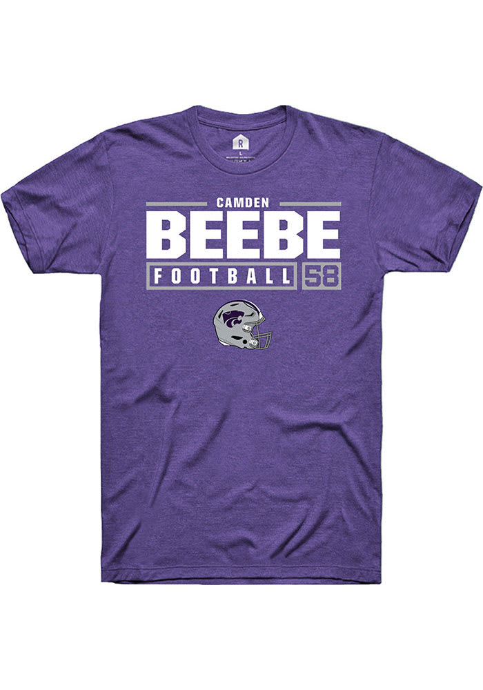 Camden Beebe K-State Wildcats Purple Rally NIL Stacked Box Short Sleeve T Shirt