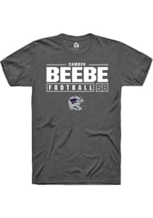 Camden Beebe Dark Grey K-State Wildcats NIL Stacked Box Short Sleeve T Shirt