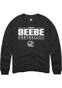 Camden Beebe Rally Mens Black K-State Wildcats NIL Stacked Box Crew Sweatshirt