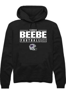 Camden Beebe Rally Mens Black K-State Wildcats NIL Stacked Box Hooded Sweatshirt