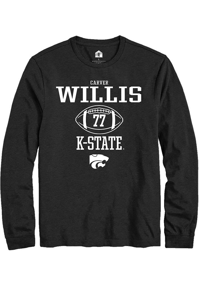 Carver Willis K-State Wildcats Black Rally NIL Sport Icon Long Sleeve T Shirt