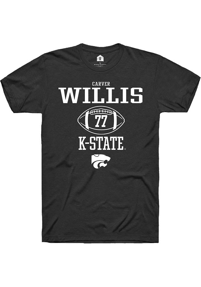 Carver Willis K-State Wildcats Black Rally NIL Sport Icon Short Sleeve T Shirt