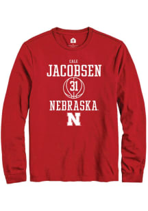Cale Jacobsen Rally Mens Red Nebraska Cornhuskers NIL Sport Icon Tee