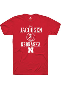 Cale Jacobsen Red Nebraska Cornhuskers NIL Sport Icon Short Sleeve T Shirt