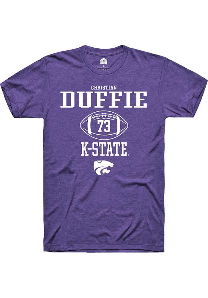 Christian Duffie K-State Wildcats Purple Rally NIL Sport Icon Short Sleeve T Shirt