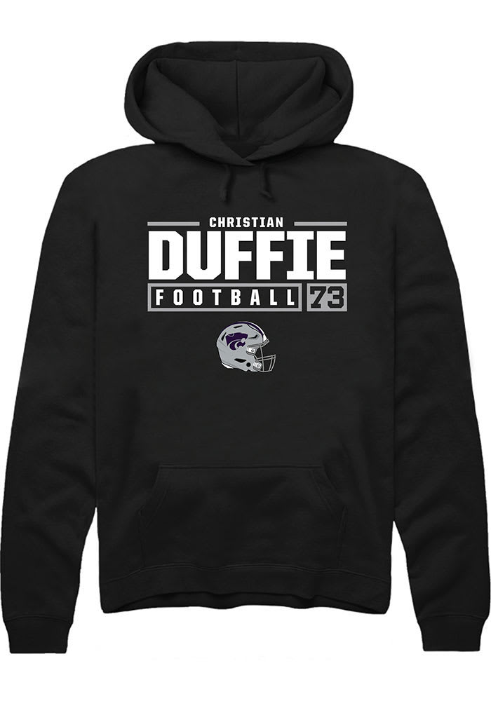 Christian Duffie Rally K-State Wildcats Mens Black NIL Stacked Box Long Sleeve Hoodie